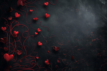 San Valentin Background with Elegant Red Heart Details