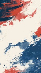 Abstract Art with Red, White, and Blue Brush Strokes