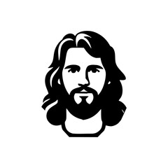jesus logo icon illustration black white template