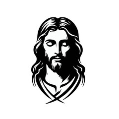 jesus logo icon illustration black white template