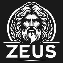Obraz premium Zeus old man beard logo icon design illustration