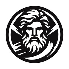 Fototapeta premium Zeus old man beard logo icon design illustration