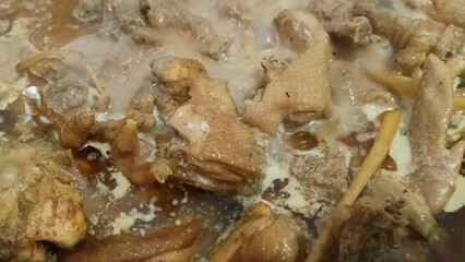 Opor chicken is being cooked