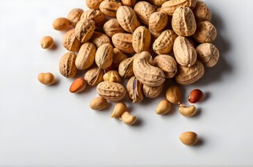 Obraz premium Peanut isolated with white background, healthy food organic nuts natural ingredients