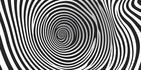 Abstract Black and White Swirl Design