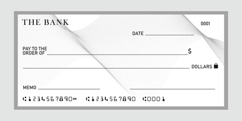 Blank template check payment bill