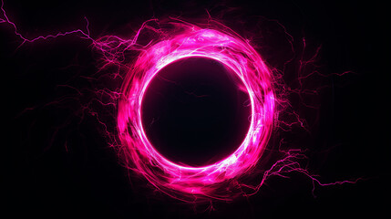  lightning round frame portal  on black background