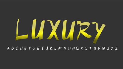 Luxury Handwritten alphabet font type. Street Art graffiti style letters vector set