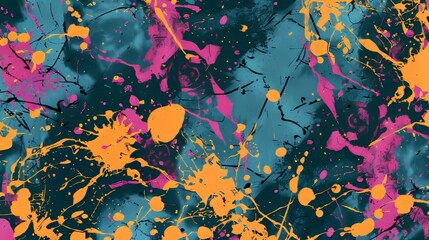 Vibrant Abstract Colorful Paint Splash Art on Dark Background