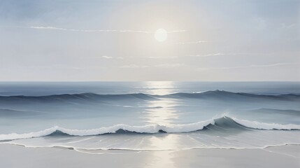 Obraz premium beauty landscape view of quiet ocean with waves