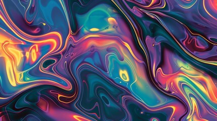 Colorful Abstract Liquid Art. Vibrant Swirl Design with High Contrast and Dynamic Patterns