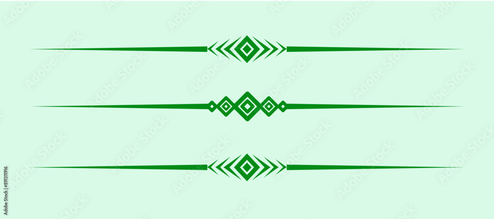 Poster divider line green horizontal vector isolated for border of text paragraph. separator art horizontal shape to separate graphic ornament of illustration. simple element design of minimal frame 