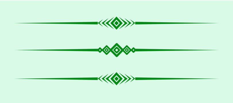 divider line green horizontal vector isolated for border of text paragraph. separator art horizontal shape to separate graphic ornament of illustration. simple element design of minimal frame 