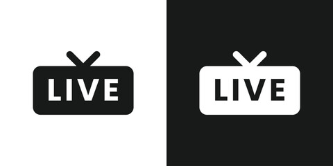 live television icon black and white on transparent background