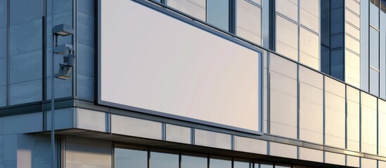 Obraz premium Blank Billboard on Modern Building Facade