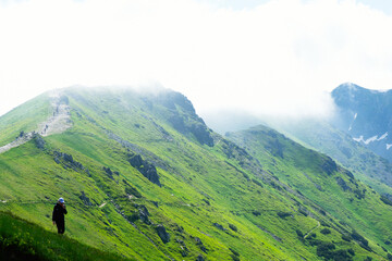 hiking in the mountains