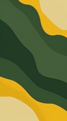Abstract Green and Yellow Wavy Background Design