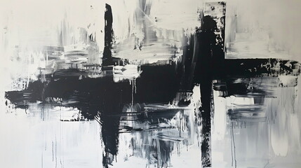 Obraz premium black white abstract painting