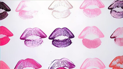 lipstick kiss prints, fashion world print format, cosmetics and perfumes