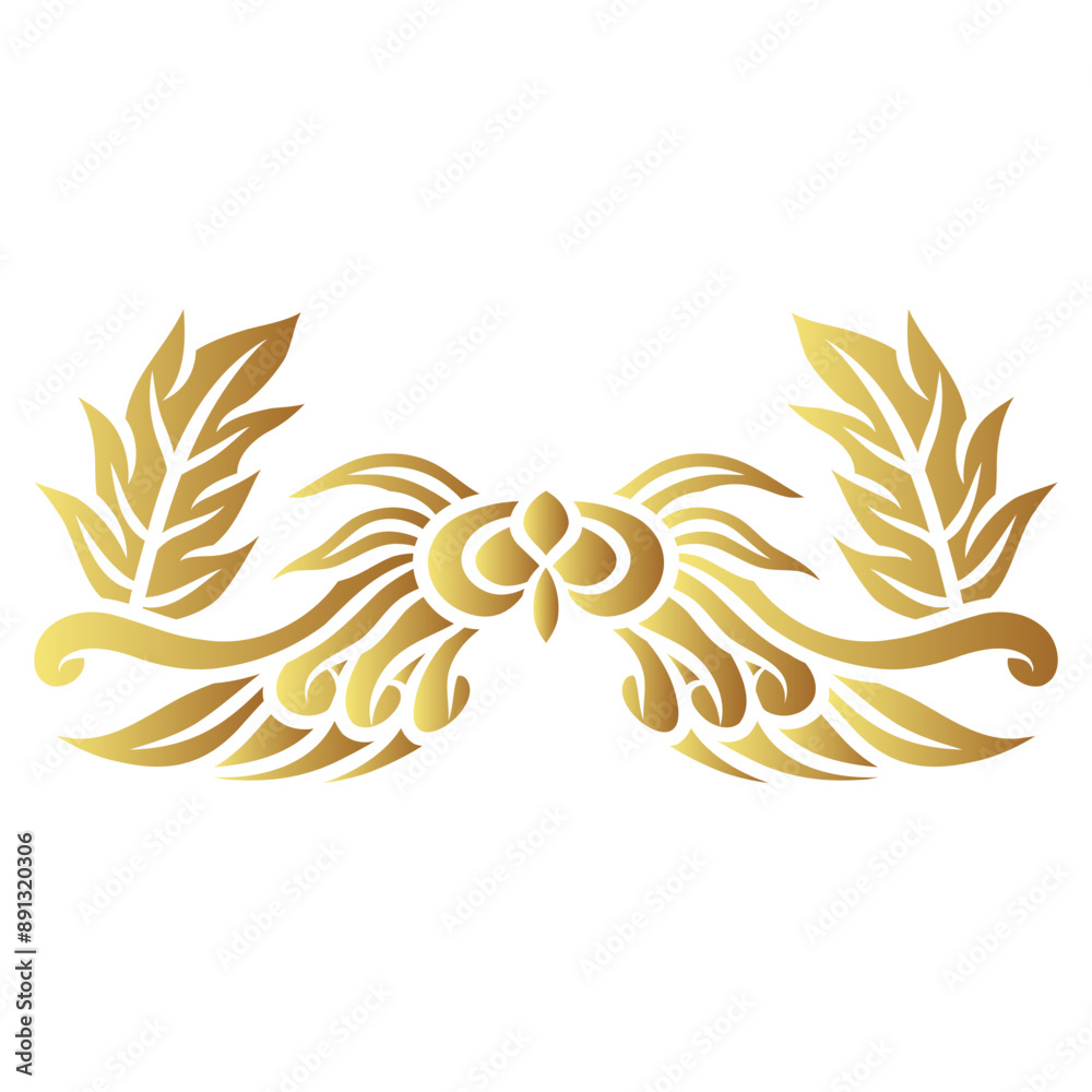 Sticker golden foliage ornament