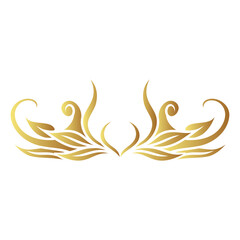 golden swirl leaf ornament