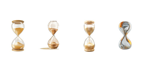 Abstract hourglass with flowing sand Hyperrealistic 