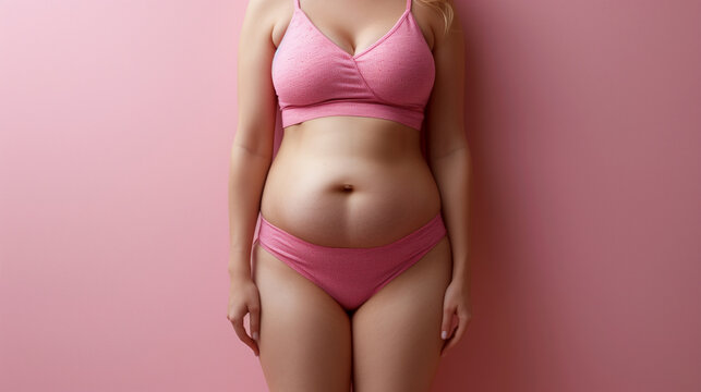 A plus size woman in lingerine