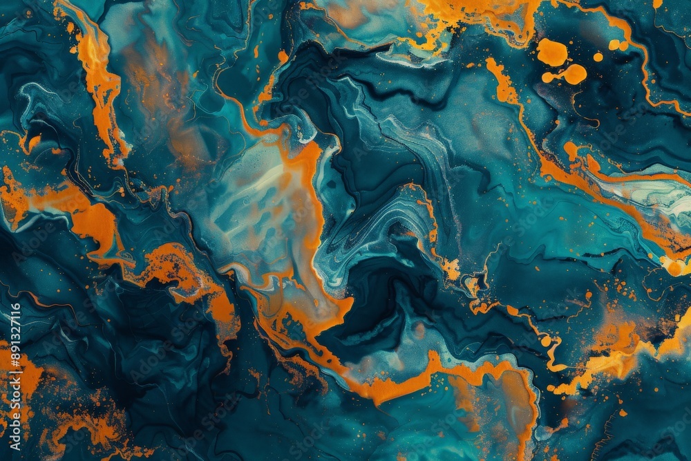 Poster An energetic abstract painting displaying bold, dynamic swirling patterns and colors, presenting a captivating composition that evokes a sense of movement and vibrant expression.
