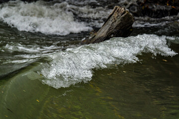 water flowing into the river