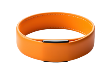 A Vibrant Orange Fitness Tracker Ready to Track Your Every Step on a Clear PNG or White Background.