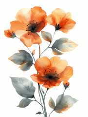 watercolor floral bouquet isolated on white background