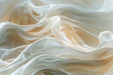 Obraz premium This image showcases elegant flowing fabric bathed in soft light, highlighting its delicate texture and serene, gentle waves that create a sense of calm and tranquility.