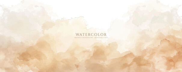 Abstract horizontal watercolor background. Hand drawn vector texture. Brush stroked painting pastel color watercolour