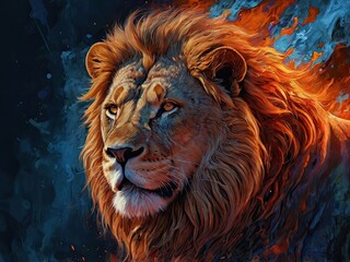 Fototapeta premium Animal tiger leopard lion forest wallpaper