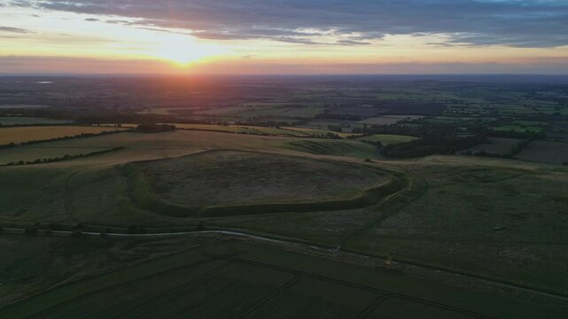 Aerial view at Uffington Castle Oxfordshire
