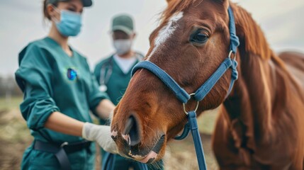 The veterinarian with horse