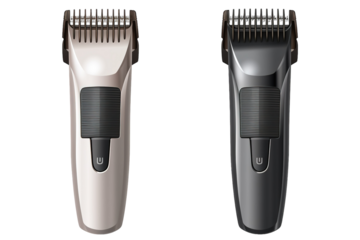 A Pair of Electric Trimmers for Precise Grooming, Ready to Shape Your Style on a Clear PNG or White Background.