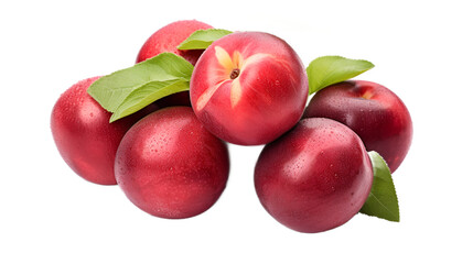 Fototapeta premium a pile of red apples with leaves on top