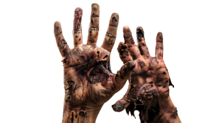 PNG Image of Hand of scary zombies