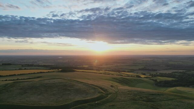 Aerial view at Uffington Castle Oxfordshire