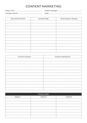 Marketing Planning Page Planner Sheets efficient way to organize & track their marketing activities
