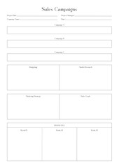 Marketing Planning Page Planner Sheets efficient way to organize & track their marketing activities
