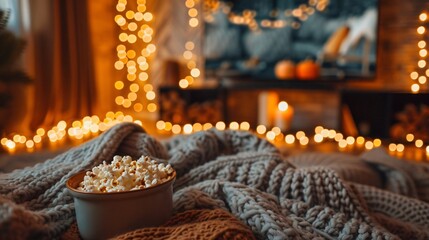 Cozy Night In With a Bowl of Popcorn