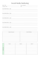 Marketing Planning Page Planner Sheets efficient way to organize & track their marketing activities
