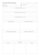 Marketing Planning Page Planner Sheets efficient way to organize & track their marketing activities
