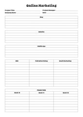 Marketing Planning Page Planner Sheets efficient way to organize & track their marketing activities

