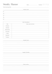 Versatile Generic Planning Pages and Planner Sheets Design Template for daily, weekly, and monthly organization for organizing daily routines and personal goals
