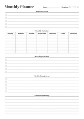 Versatile Generic Planning Pages and Planner Sheets Design Template for daily, weekly, and monthly organization for organizing daily routines and personal goals
