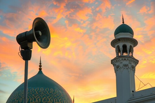 Muslim prayer call from a mosque.