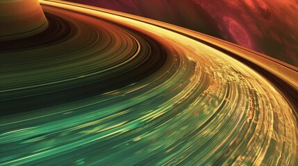 Dynamic scene of Saturn's rings, showcasing the planet's natural beauty and the intricate patterns formed by its ring system